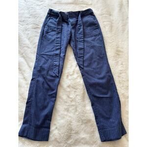 Banana Republic Avery Blue Tapered Crop Pants Featuring a Tie Belt